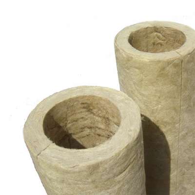 Light Weight Rockwool Pipe Insulation For Hot / Cold Pipe Lines